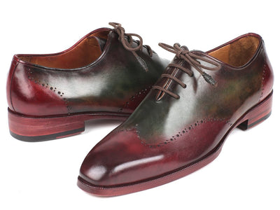 Paul Parkman Bordeaux and Green Wingtip Oxfords (ID097YL63)
