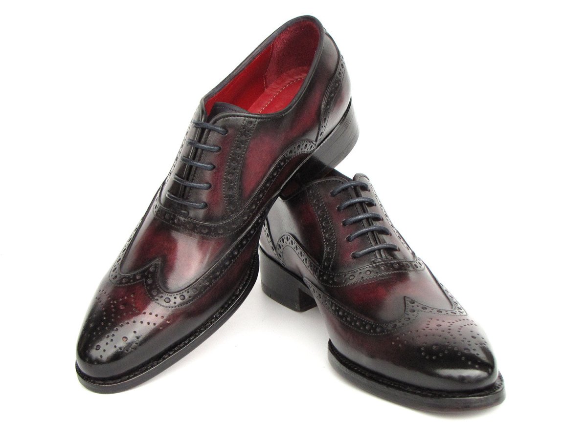 Paul Parkman Bordeaux Burnished Goodyear Welted Wingtip Oxford Shoes