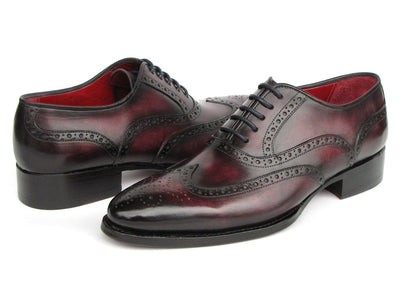Paul Parkman Bordeaux Burnished Goodyear Welted Wingtip Oxford Shoes