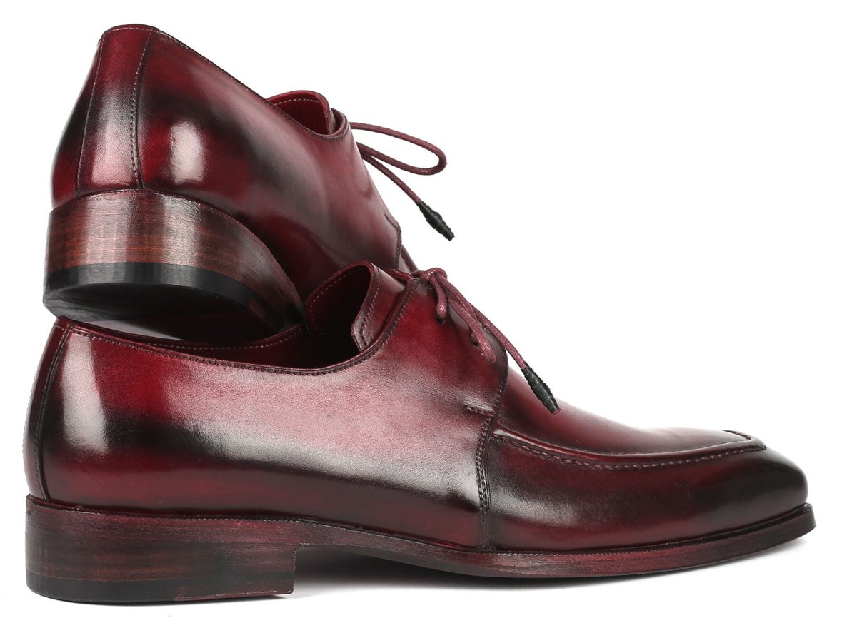 Paul Parkman Bordeaux Leather Apron Derby Shoes For Men (ID13BRD92)