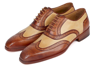 Paul Parkman Brown and Beige Dual Tone Oxfords (ID224BJ57)