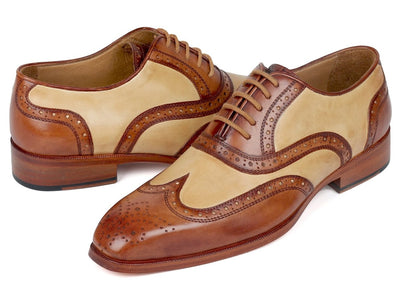 Paul Parkman Brown and Beige Dual Tone Oxfords (ID224BJ57)