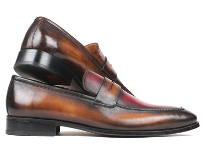 Paul Parkman Brown and Bordeaux Dual Tone Loafers for Men (ID10BB22)