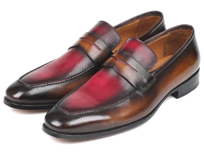 Paul Parkman Brown and Bordeaux Dual Tone Loafers for Men (ID10BB22)