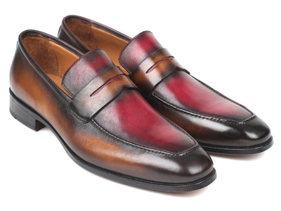 Paul Parkman Brown and Bordeaux Dual Tone Loafers for Men (ID10BB22)