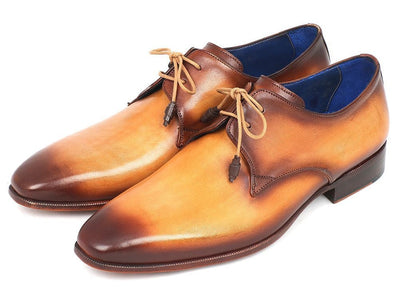 Paul Parkman Brown and Camel Hand - Painted Derby Shoes (ID326 - CMLBRW)