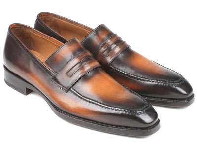 Paul Parkman Brown Burnished Goodyear Welted Loafers (ID36LFBRW)