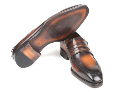 Paul Parkman Brown Burnished Goodyear Welted Loafers (ID36LFBRW)