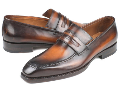 Paul Parkman Brown Burnished Goodyear Welted Loafers (ID36LFBRW)