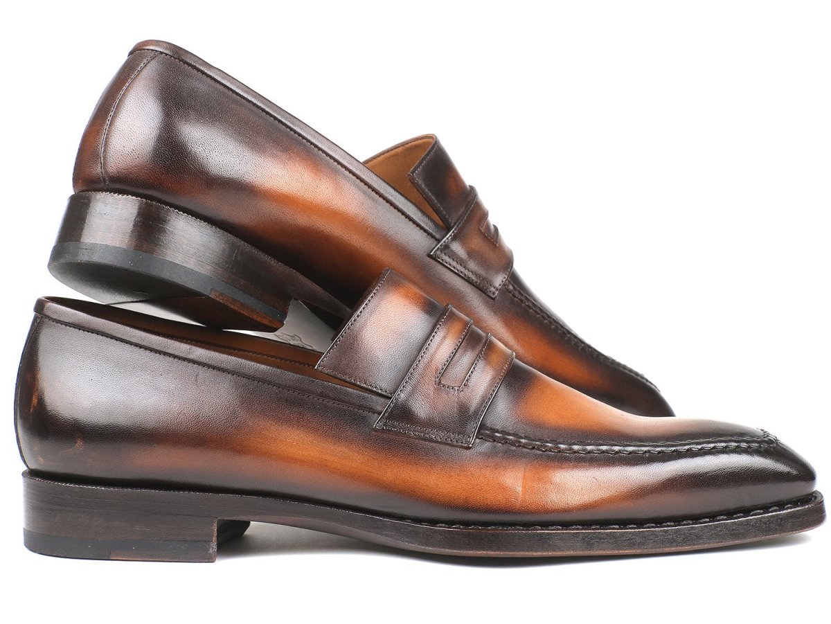 Paul Parkman Brown Burnished Goodyear Welted Loafers (ID36LFBRW)