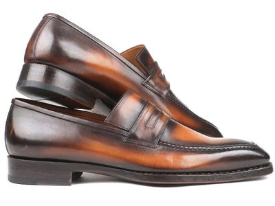 Paul Parkman Brown Burnished Goodyear Welted Loafers (ID36LFBRW)