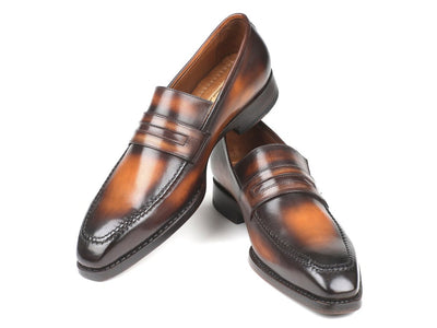 Paul Parkman Brown Burnished Goodyear Welted Loafers (ID36LFBRW)