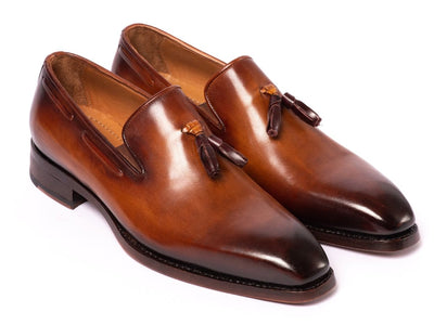 Paul Parkman Brown Goodyear Welted Tassel Loafers (ID51TS - BRW)