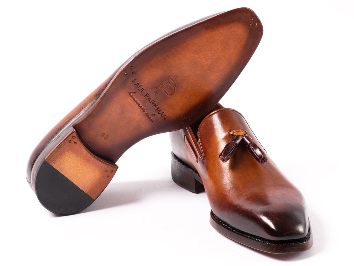 Paul Parkman Brown Goodyear Welted Tassel Loafers (ID51TS - BRW)