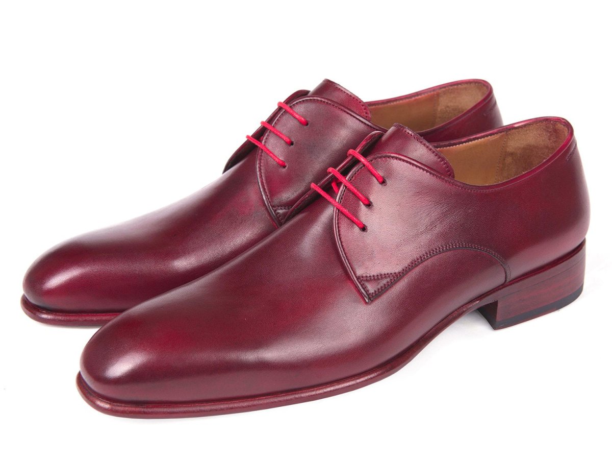Paul Parkman Burgundy Hand Painted Derby Shoes (ID633BRD72)