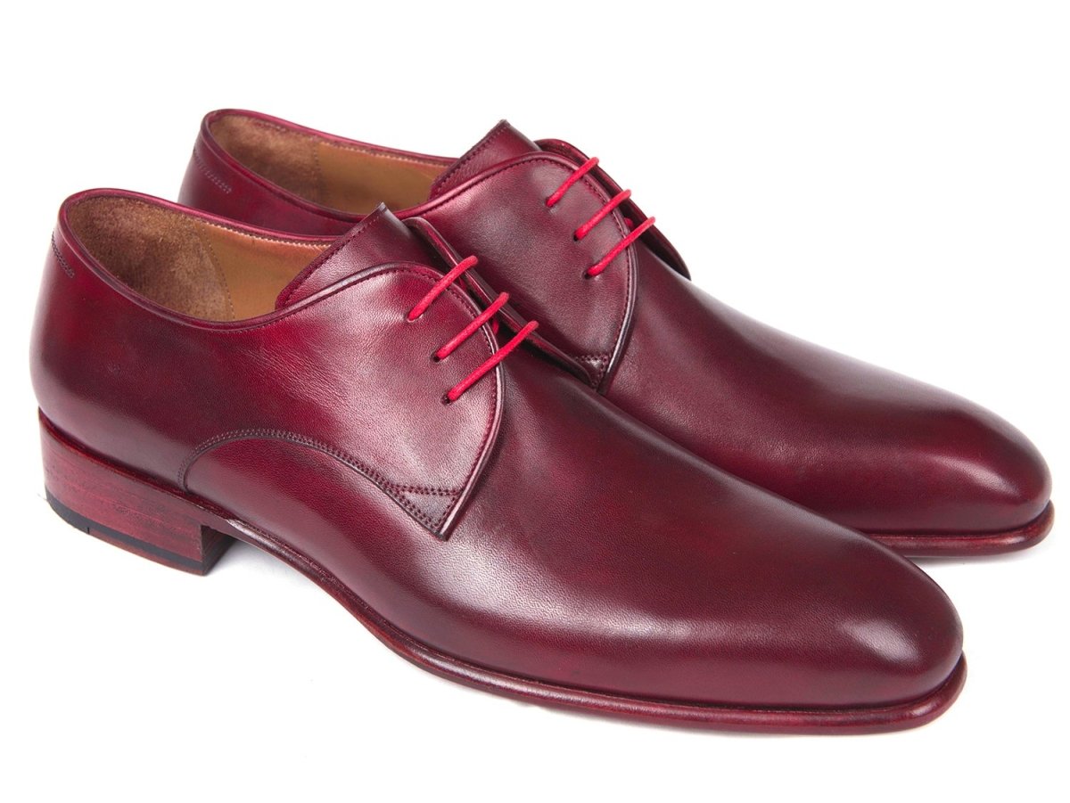 Paul Parkman Burgundy Hand Painted Derby Shoes (ID633BRD72)