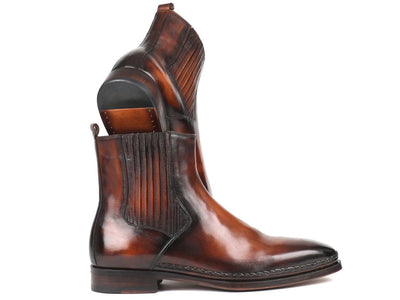 Paul Parkman Chelsea Boots Brown Burnished Leather (IDBT57 - BRW)