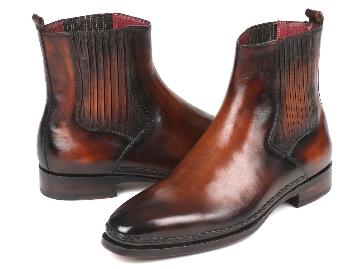 Paul Parkman Chelsea Boots Brown Burnished Leather (IDBT57 - BRW)