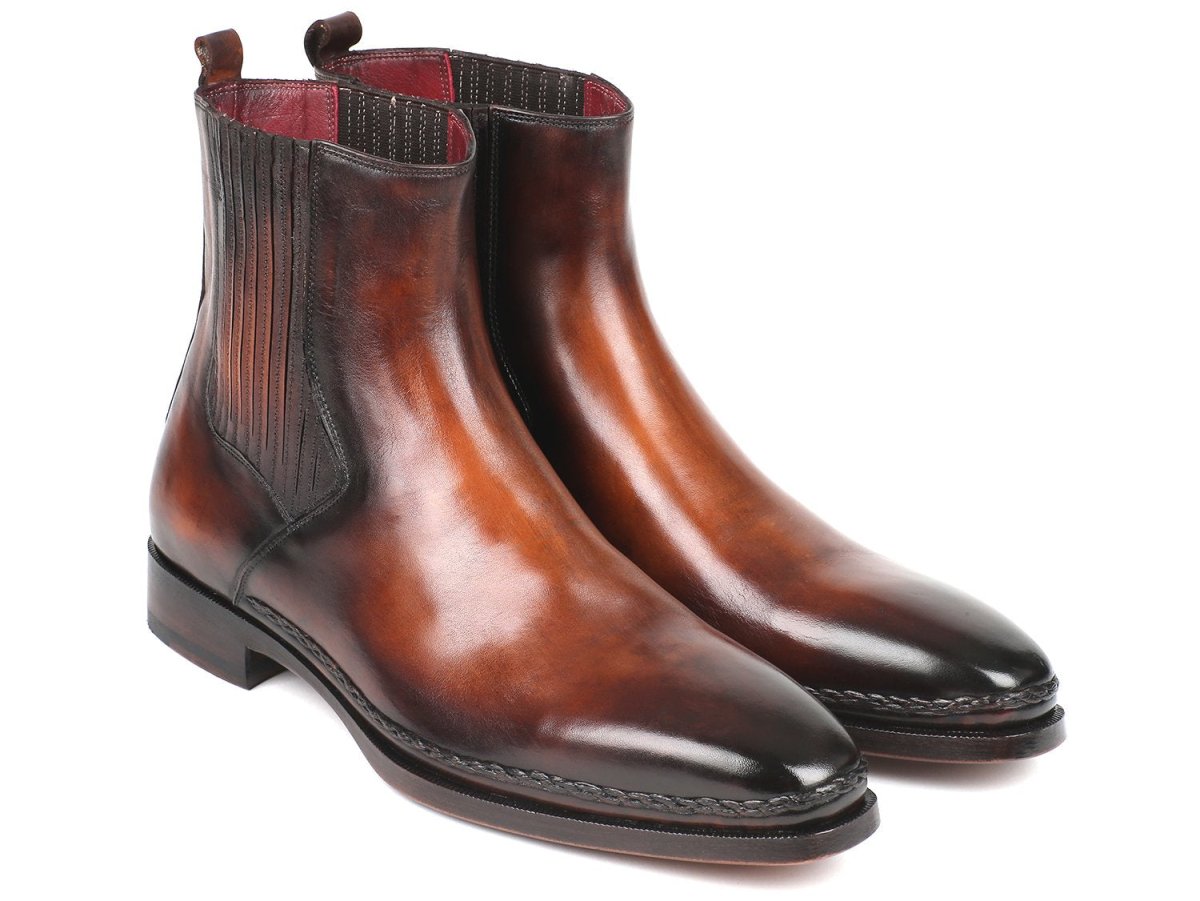 Paul Parkman Chelsea Boots Brown Burnished Leather (IDBT57 - BRW)
