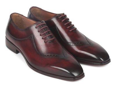Paul Parkman Dark Bordeaux Hand Painted Men's Oxfords (ID35BRD25)