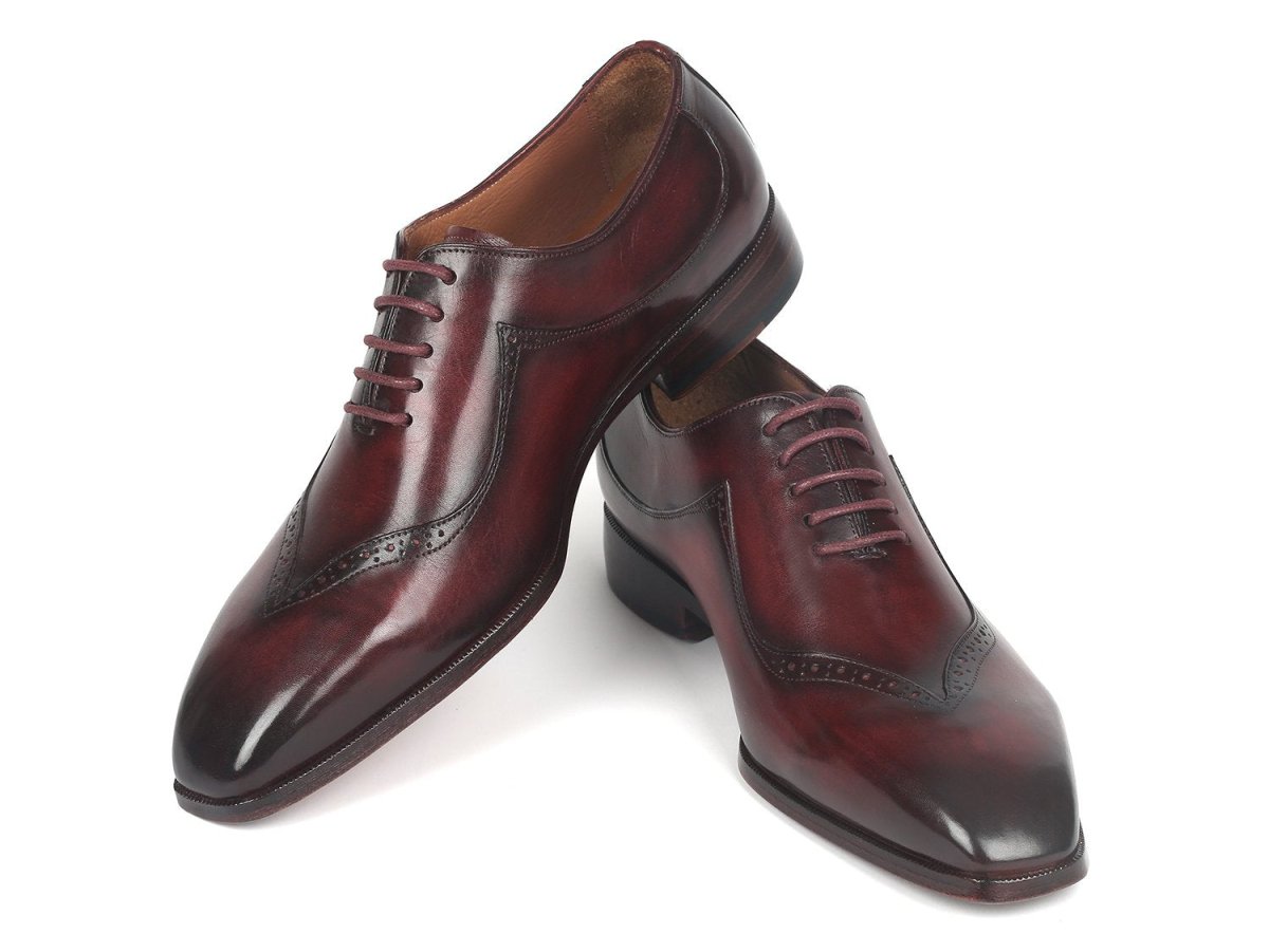 Paul Parkman Dark Bordeaux Hand Painted Men's Oxfords (ID35BRD25)