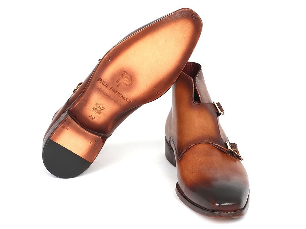 Paul Parkman Double Monkstrap Boots Brown (ID8154 - BRW)