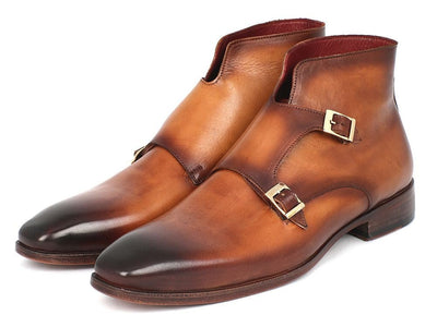 Paul Parkman Double Monkstrap Boots Brown (ID8154 - BRW)