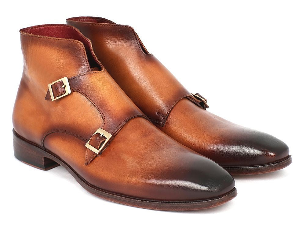 Paul Parkman Double Monkstrap Boots Brown (ID8154 - BRW)