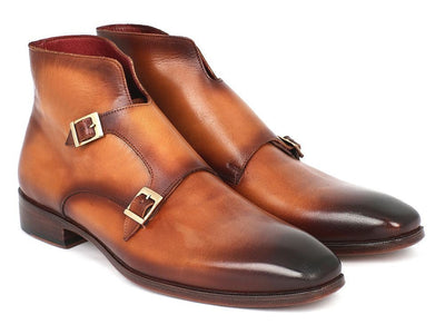Paul Parkman Double Monkstrap Boots Brown (ID8154 - BRW)