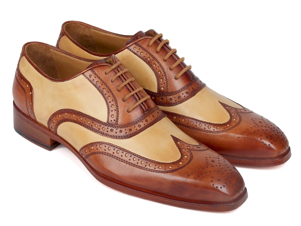 Paul Parkman Dual Tone Oxfords in Brown and Beige