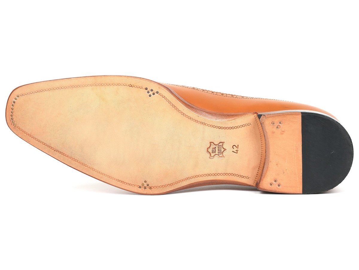 Paul Parkman Dual Tone Wingtip Derby Shoes Cognac and Cream (ID924CC55)