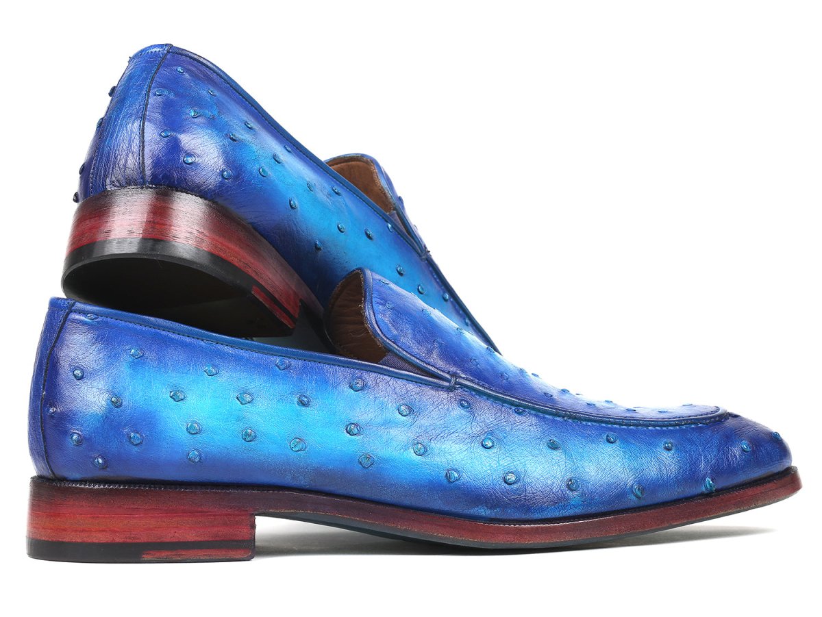 Paul Parkman Genuine Ostrich Loafers Ocean Blue (ID73954 BLU)