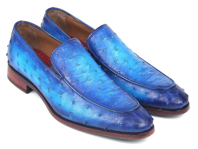 Paul Parkman Genuine Ostrich Loafers Ocean Blue (ID73954 BLU)