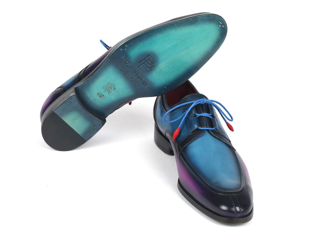 Paul Parkman Ghillie Lacing Blue and Purple Dress Shoes (IDGU568BLP)