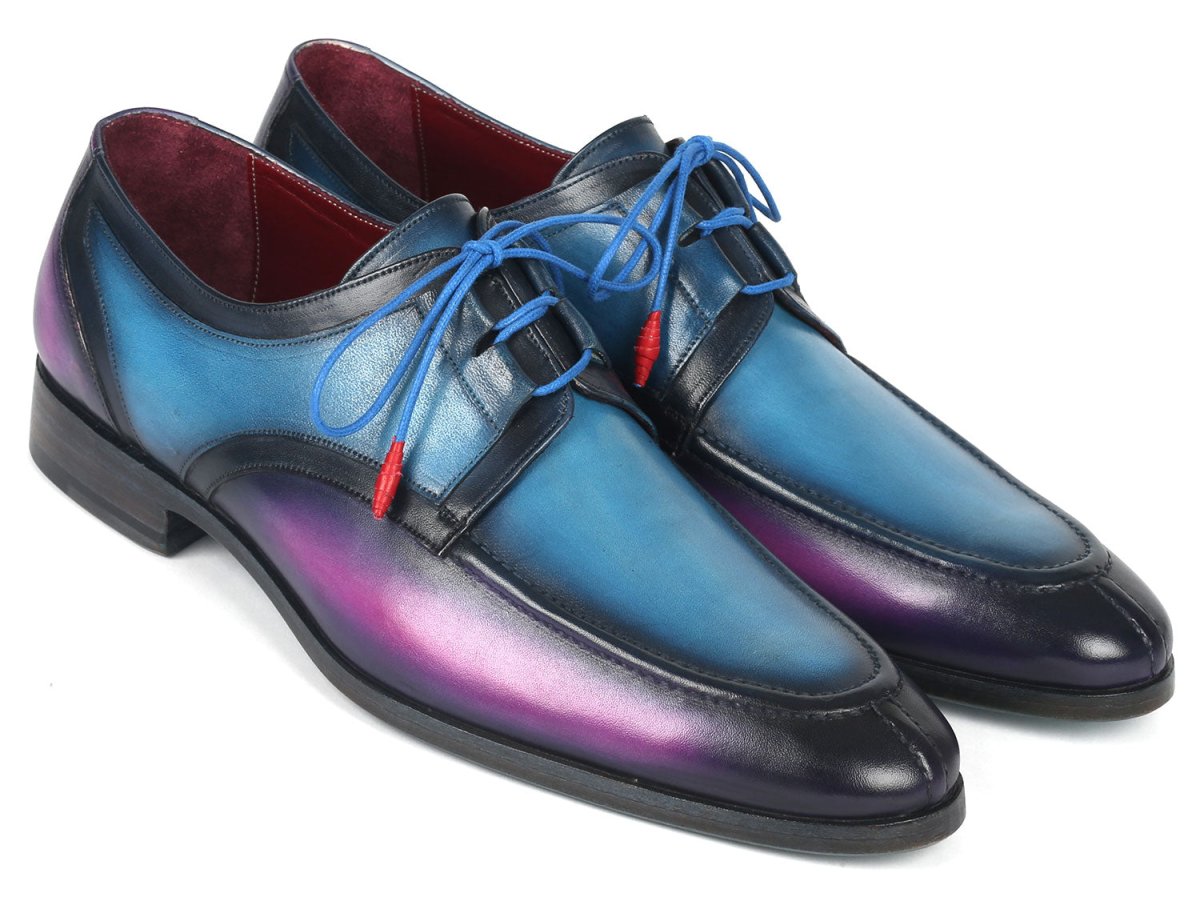 Paul Parkman Ghillie Lacing Blue and Purple Dress Shoes (IDGU568BLP)