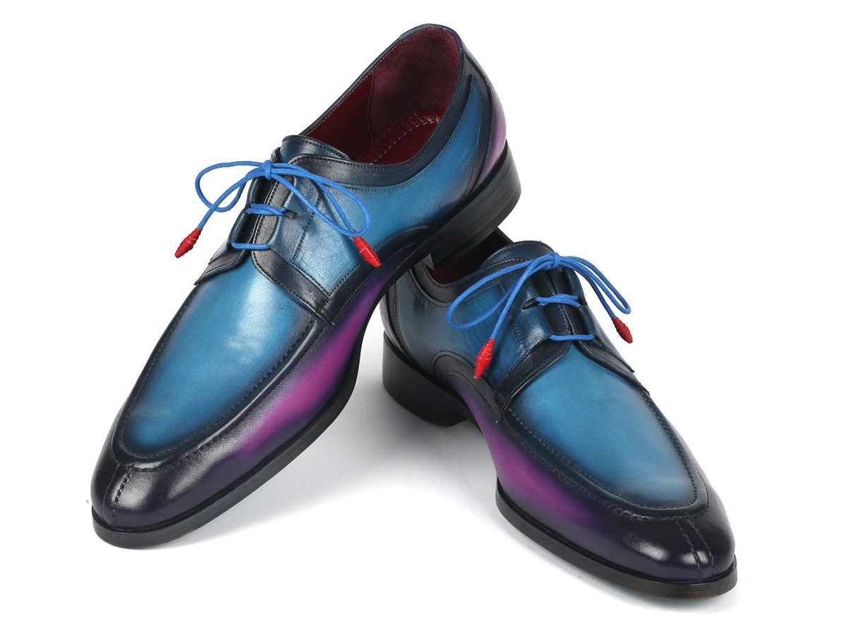 Paul Parkman Ghillie Lacing Blue and Purple Dress Shoes (IDGU568BLP)