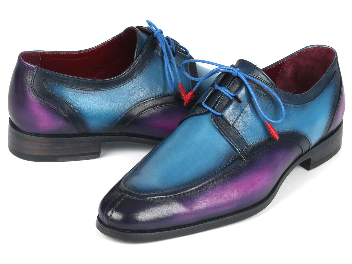 Paul Parkman Ghillie Lacing Blue and Purple Dress Shoes (IDGU568BLP)