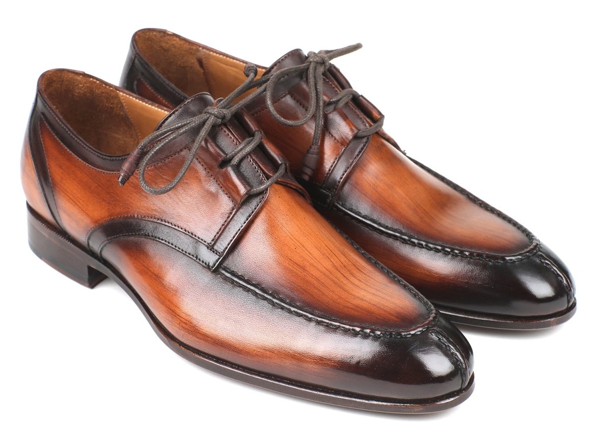 Paul Parkman Ghillie Lacing Brown Burnished Dress Shoes (IDGU567BRW)