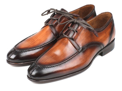 Paul Parkman Ghillie Lacing Brown Burnished Dress Shoes (IDGU567BRW)
