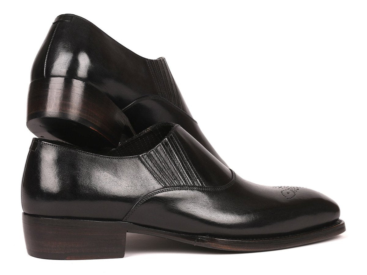 Paul Parkman Goodyear Welted Black Elasticated Loafers (IDGH861TR)
