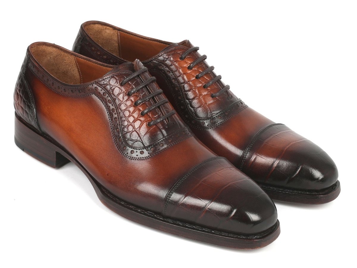 Paul Parkman Goodyear Welted Cap Toe Oxfords Brown (ID9482 BRW)