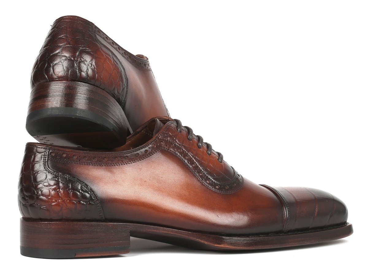 Paul Parkman Goodyear Welted Cap Toe Oxfords Brown (ID9482 BRW)