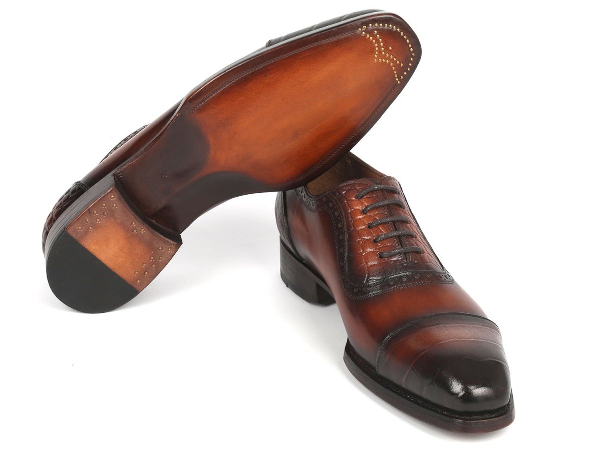 Paul Parkman Goodyear Welted Cap Toe Oxfords Brown (ID9482 BRW)