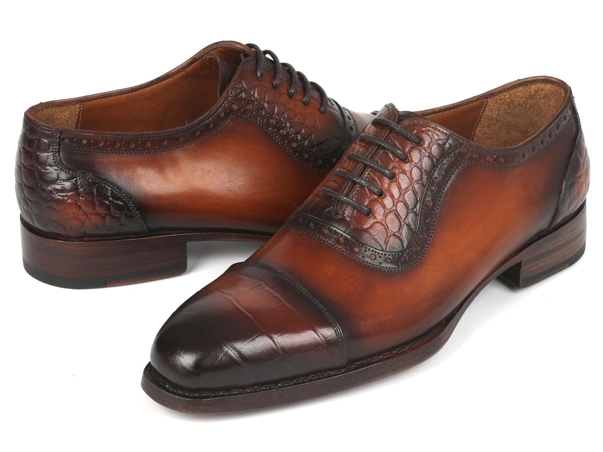 Paul Parkman Goodyear Welted Cap Toe Oxfords Brown (ID9482 BRW)