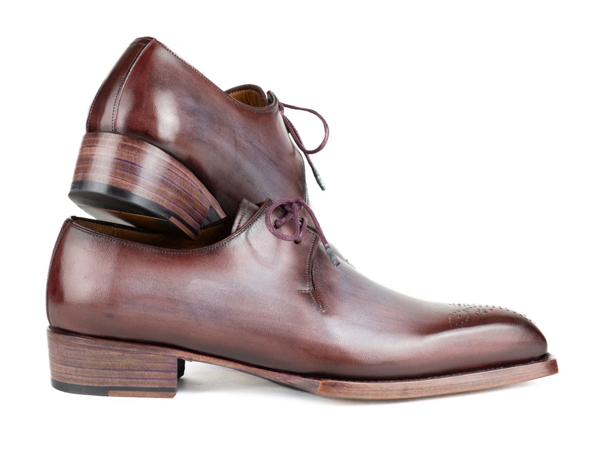 Paul Parkman Goodyear Welted Derby Shoes Ice Blue and Bordeaux (ID468G61)