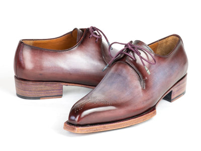 Paul Parkman Goodyear Welted Derby Shoes Ice Blue and Bordeaux (ID468G61)