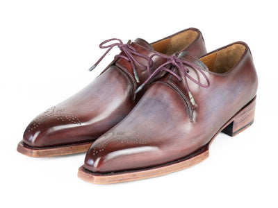 Paul Parkman Goodyear Welted Derby Shoes Ice Blue and Bordeaux (ID468G61)
