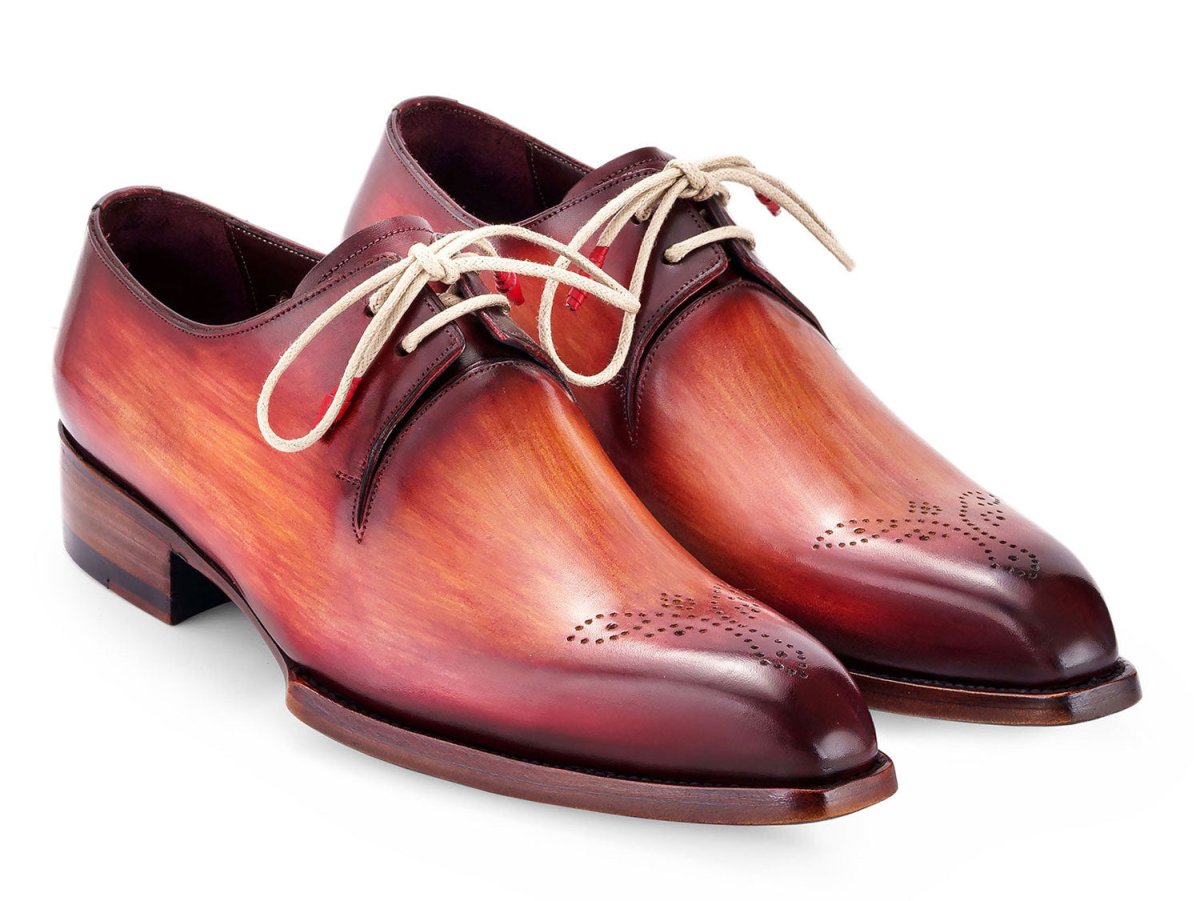 Paul Parkman Goodyear Welted Derby Shoes Reddish Brown (ID468R21)