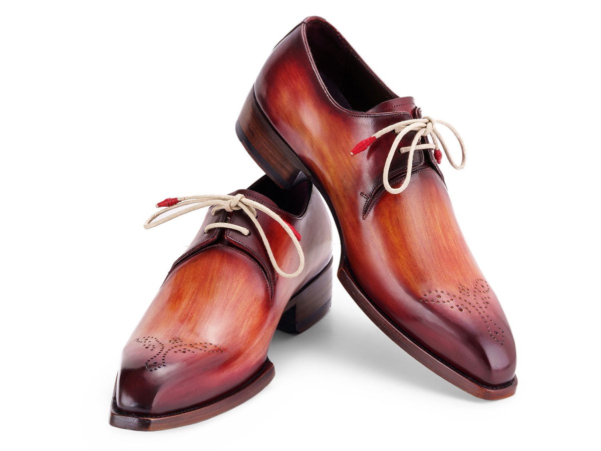 Paul Parkman Goodyear Welted Derby Shoes Reddish Brown (ID468R21)