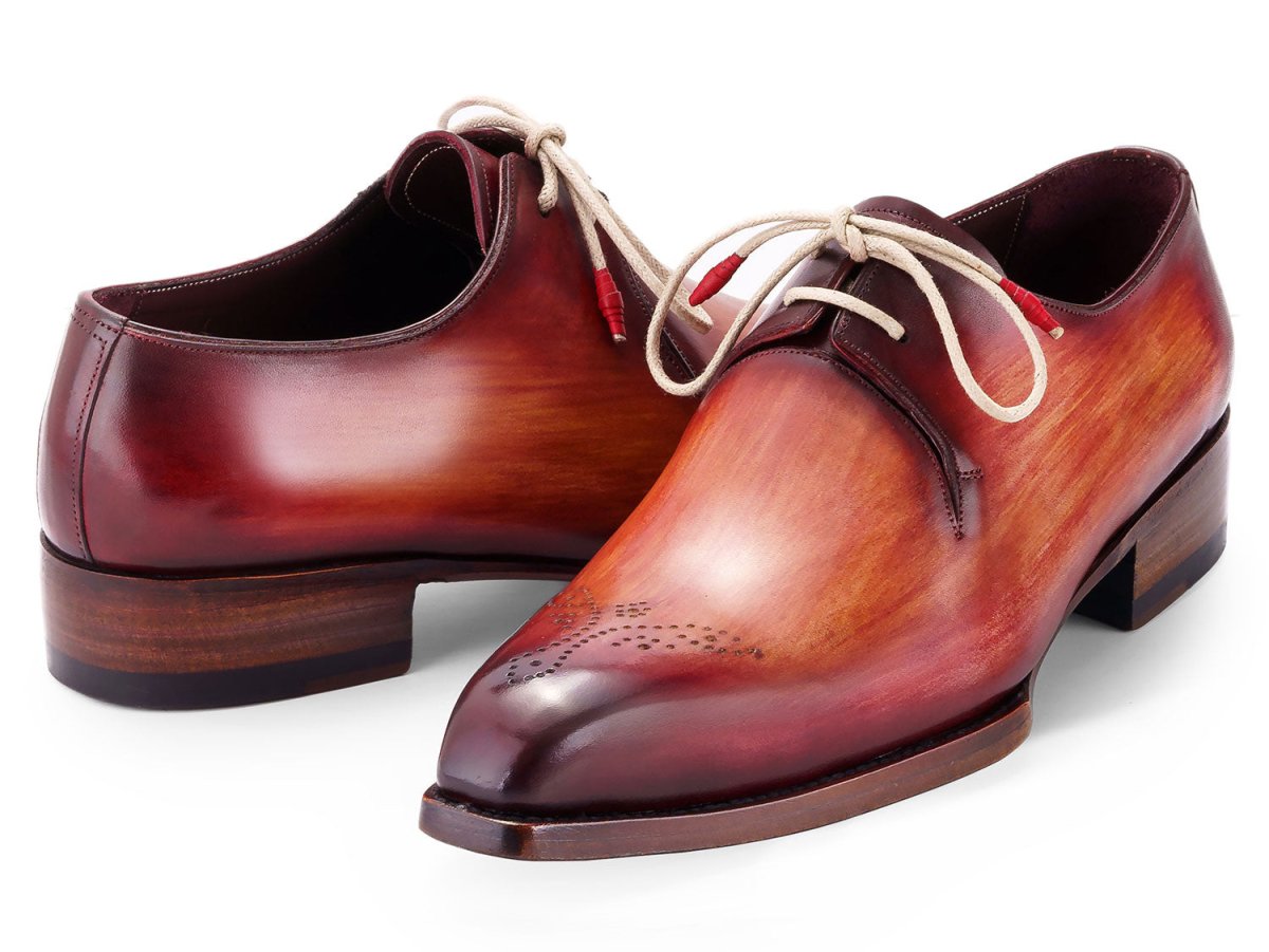 Paul Parkman Goodyear Welted Derby Shoes Reddish Brown (ID468R21)